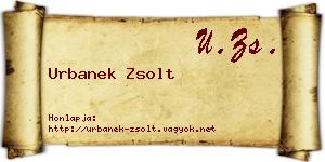 Urbanek Zsolt névjegykártya
